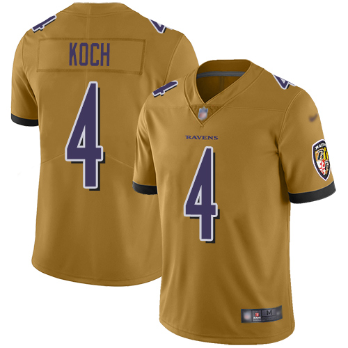Baltimore Ravens Limited Gold Men Sam Koch Jersey NFL Football 4 Inverted Legend